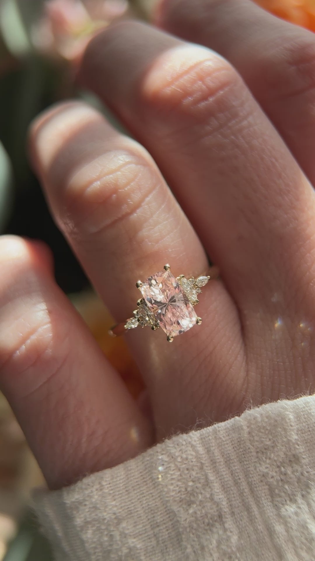 The Maeve 2.35 CT Regal Radiant™ Peach Sapphire Ring