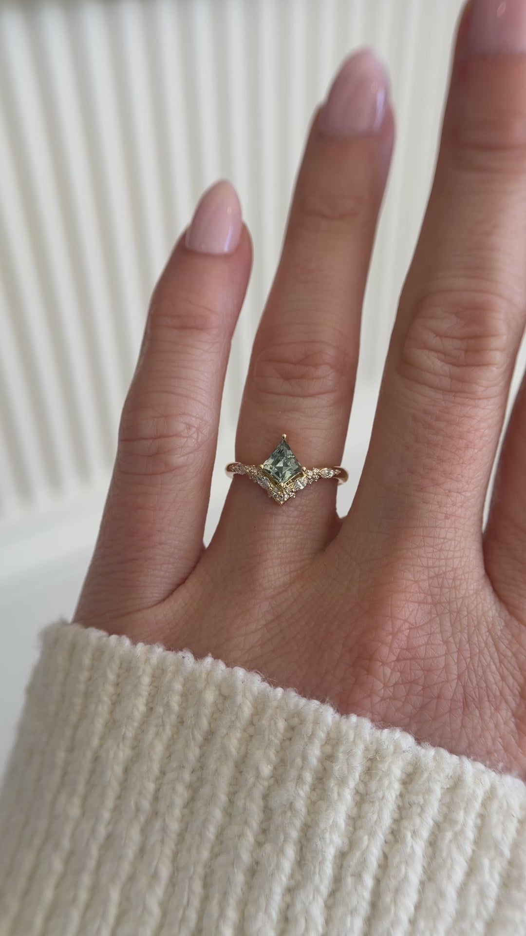 The Oracle Ring | 0.8 CT Kite Teal Sapphire