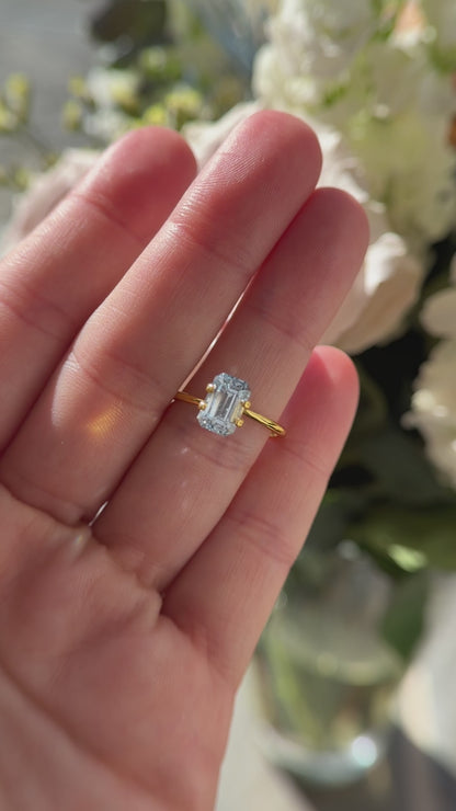 2.52 CT Emerald Cut Pale Blue Sapphire