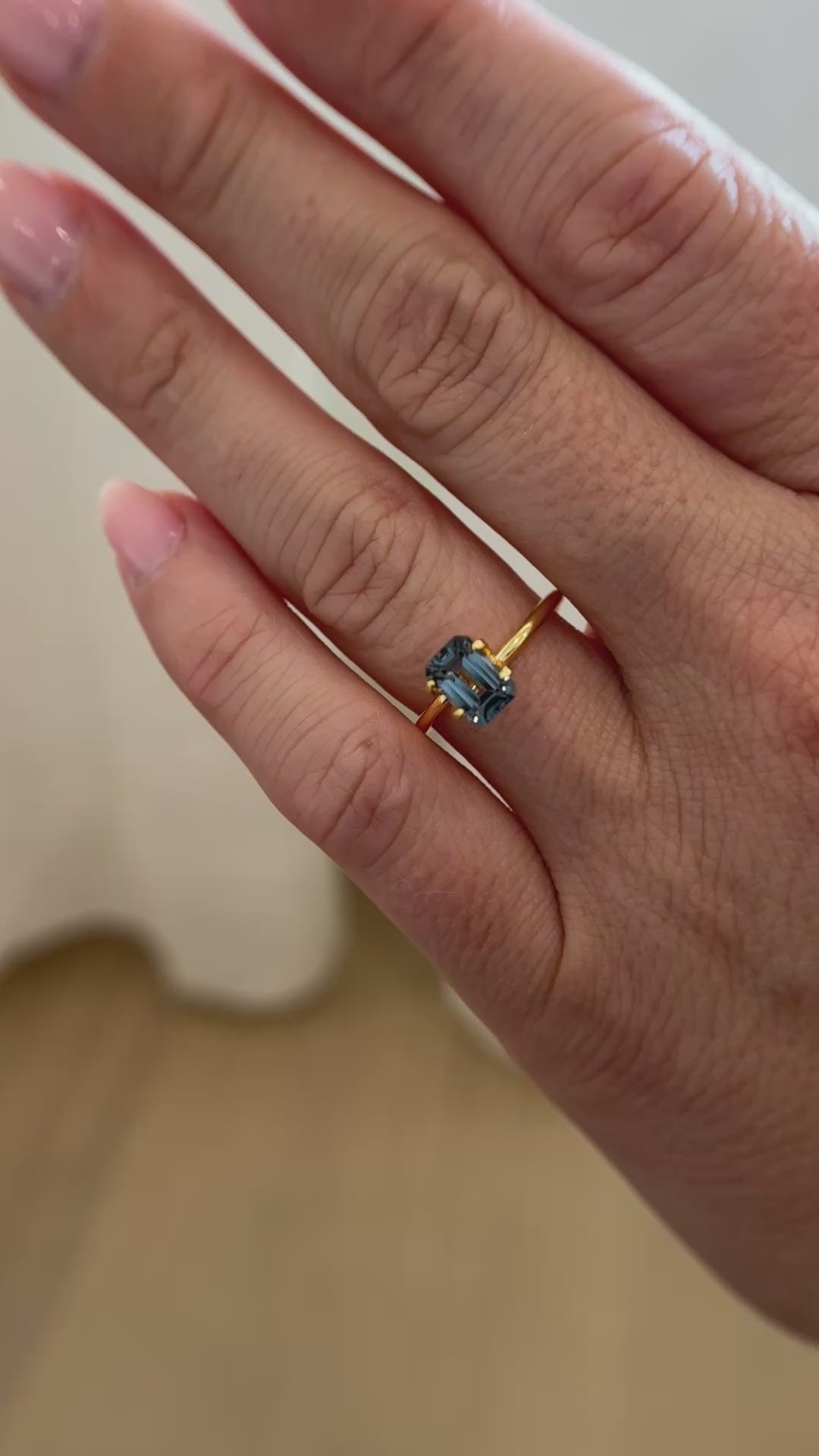 1.59 CT Emerald Cut Gray Spinel
