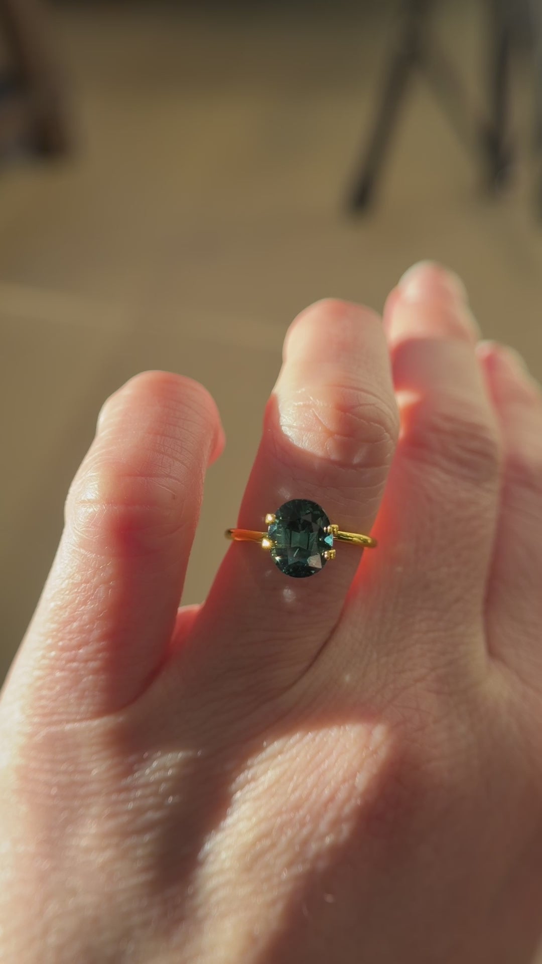 3.01 CT Oval Deep Teal Sapphire