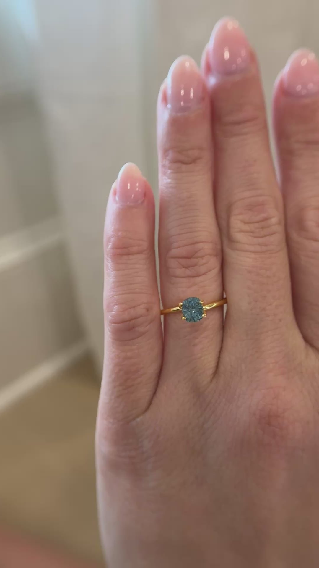 1.20 CT Cushion Cut Teal Sapphire