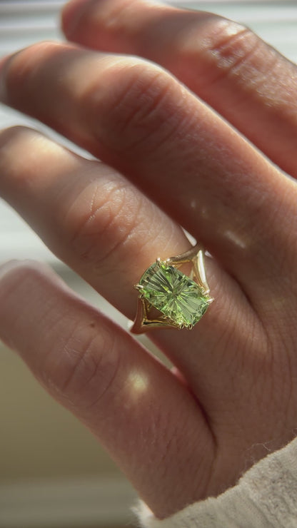 The Weaver Ring - 2.8 CT Apple Green Starbrite™ Tourmaline