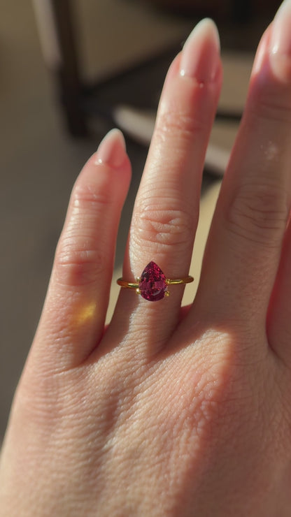 2.02 CT Pear Cut Pink/Red Spinel