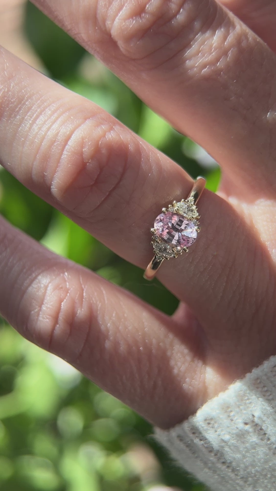 The Maren Ring | 0.85 CT Oval Light Pink Sapphire