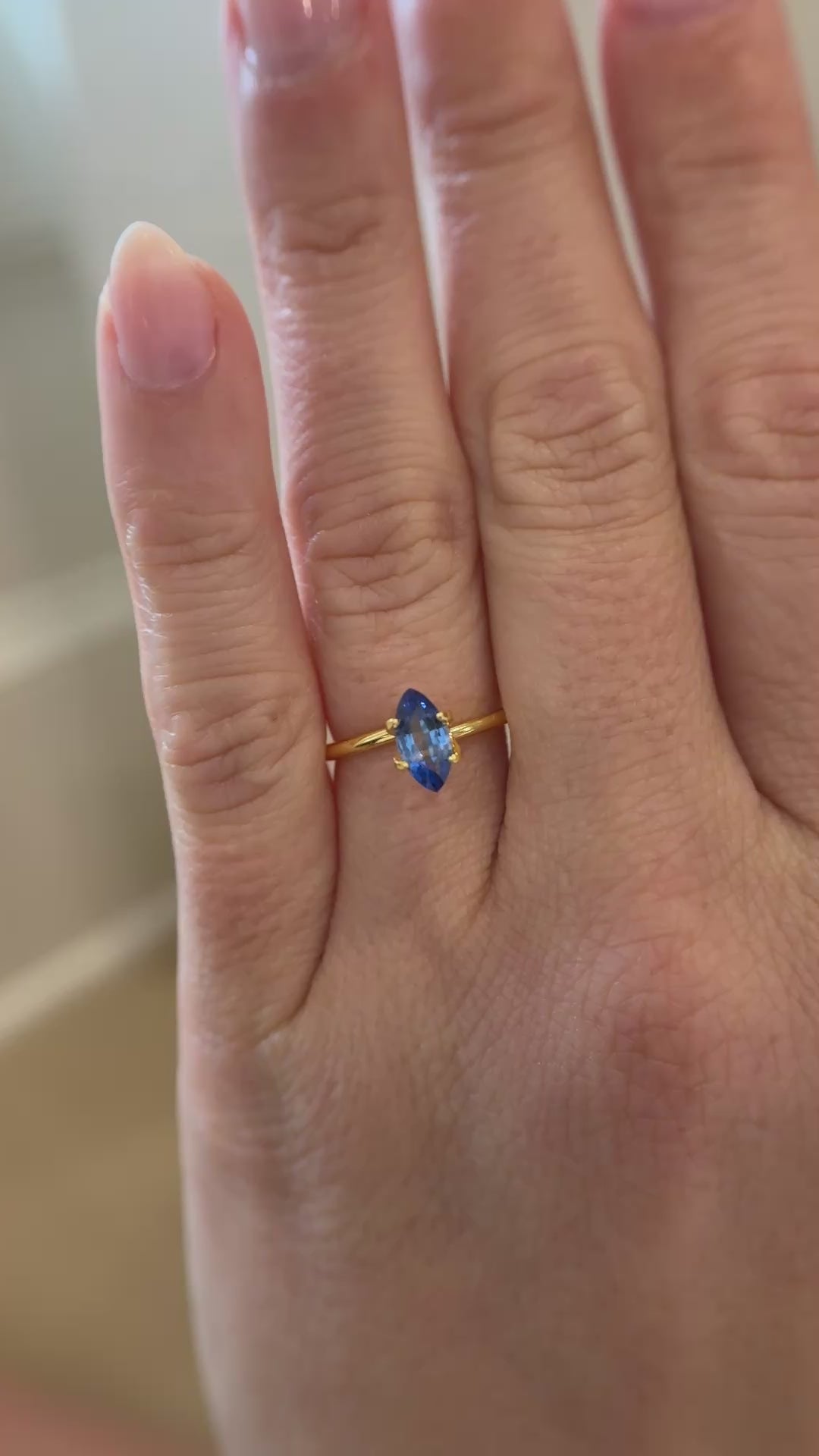 0.86 CT Marquise Cut Blue Sapphire