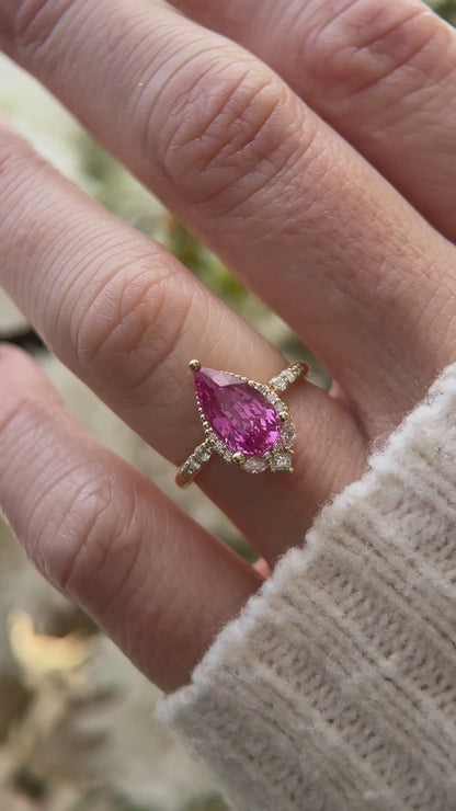 The Charlotte Ring | 3.16 Hot Pink Sapphire