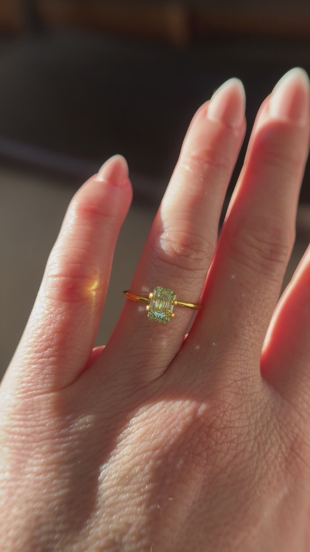 1.57 CT Lab Created Emerald Cut Green Diamond