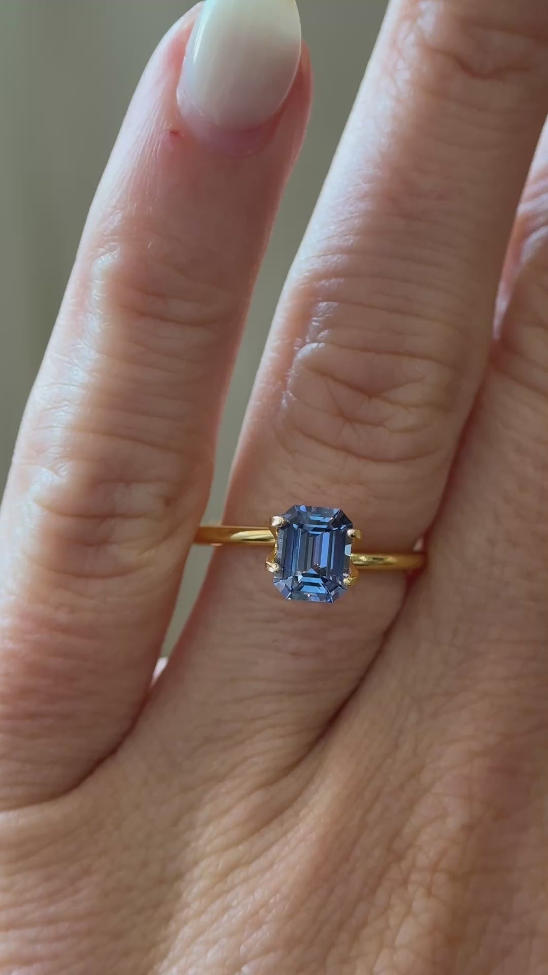 1.29 CT Emerald Cut Blue Sapphire