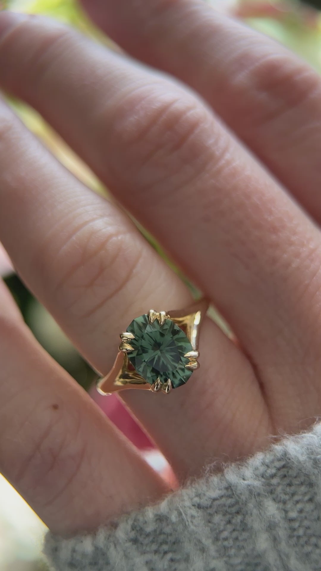 The Weaver Ring - 2.88 CT Oval Forest Green Tourmaline