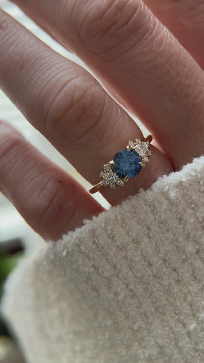 The Elise Ring - 1.22 CT Round Blue Sapphire
