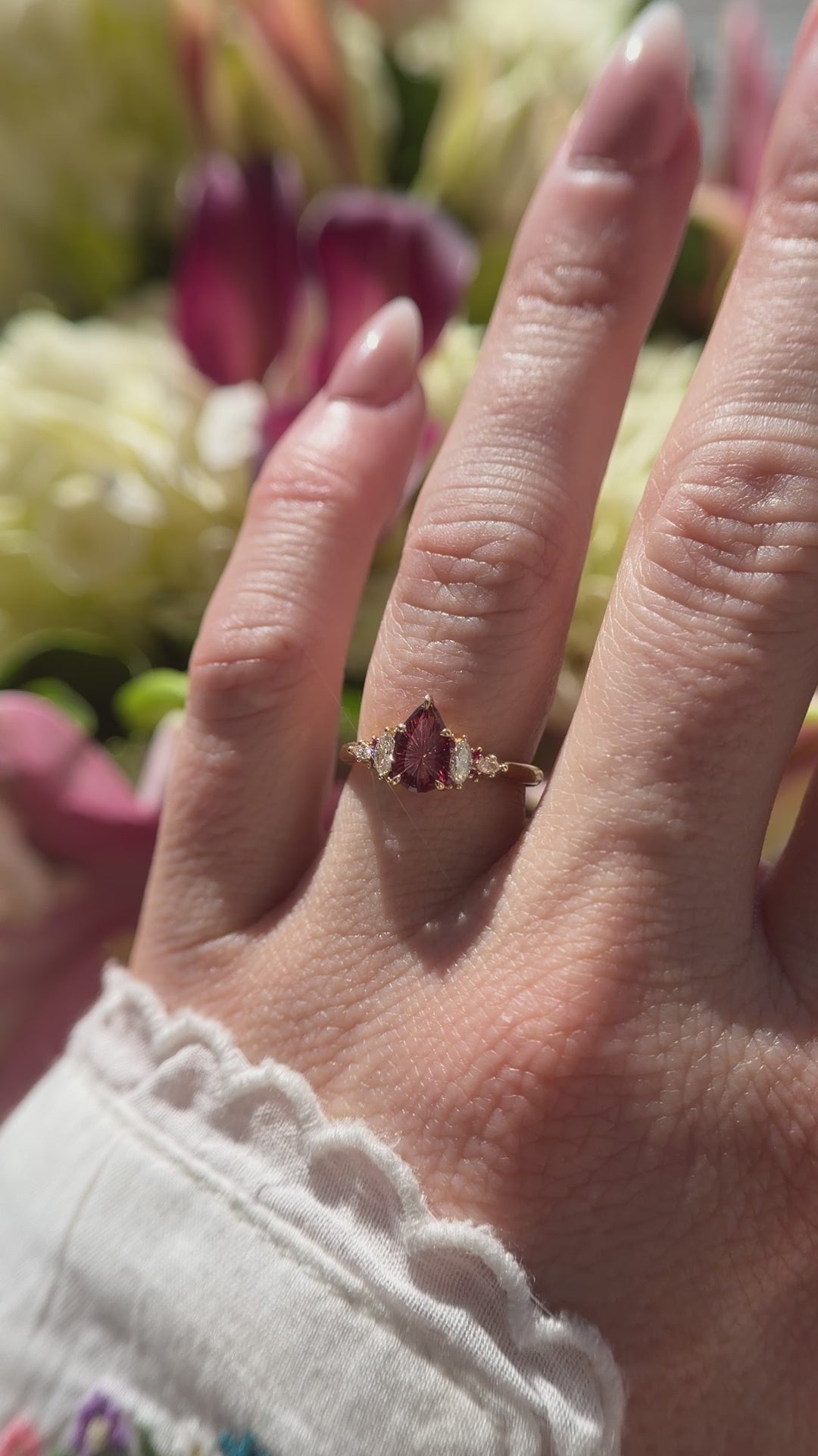 The Maeve Ring | 0.81 CT Pear Starbrite™ Ruby