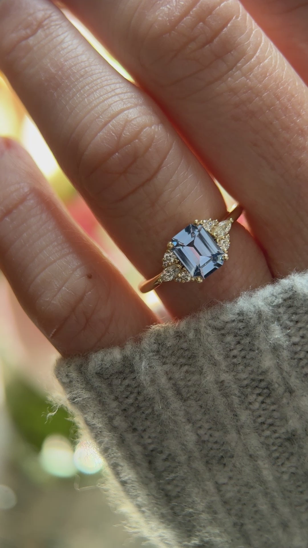 The Aya 1.34 CT Emerald Cut Blue Sapphire Ring