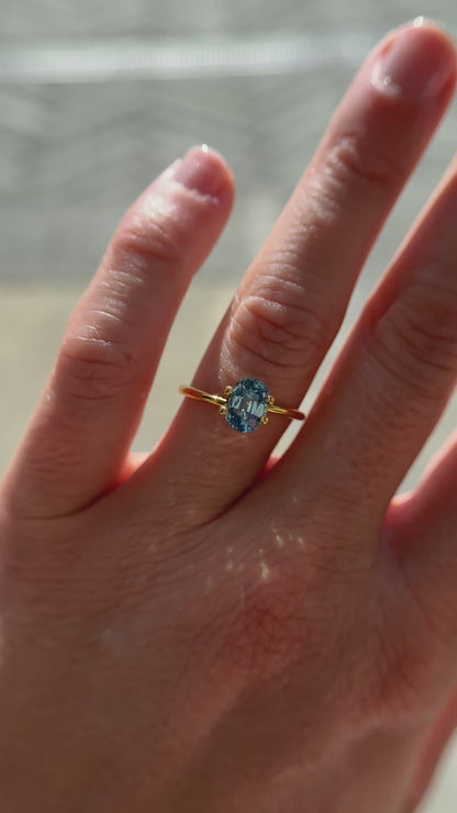 1.76 CT Oval Cut Teal Sapphire