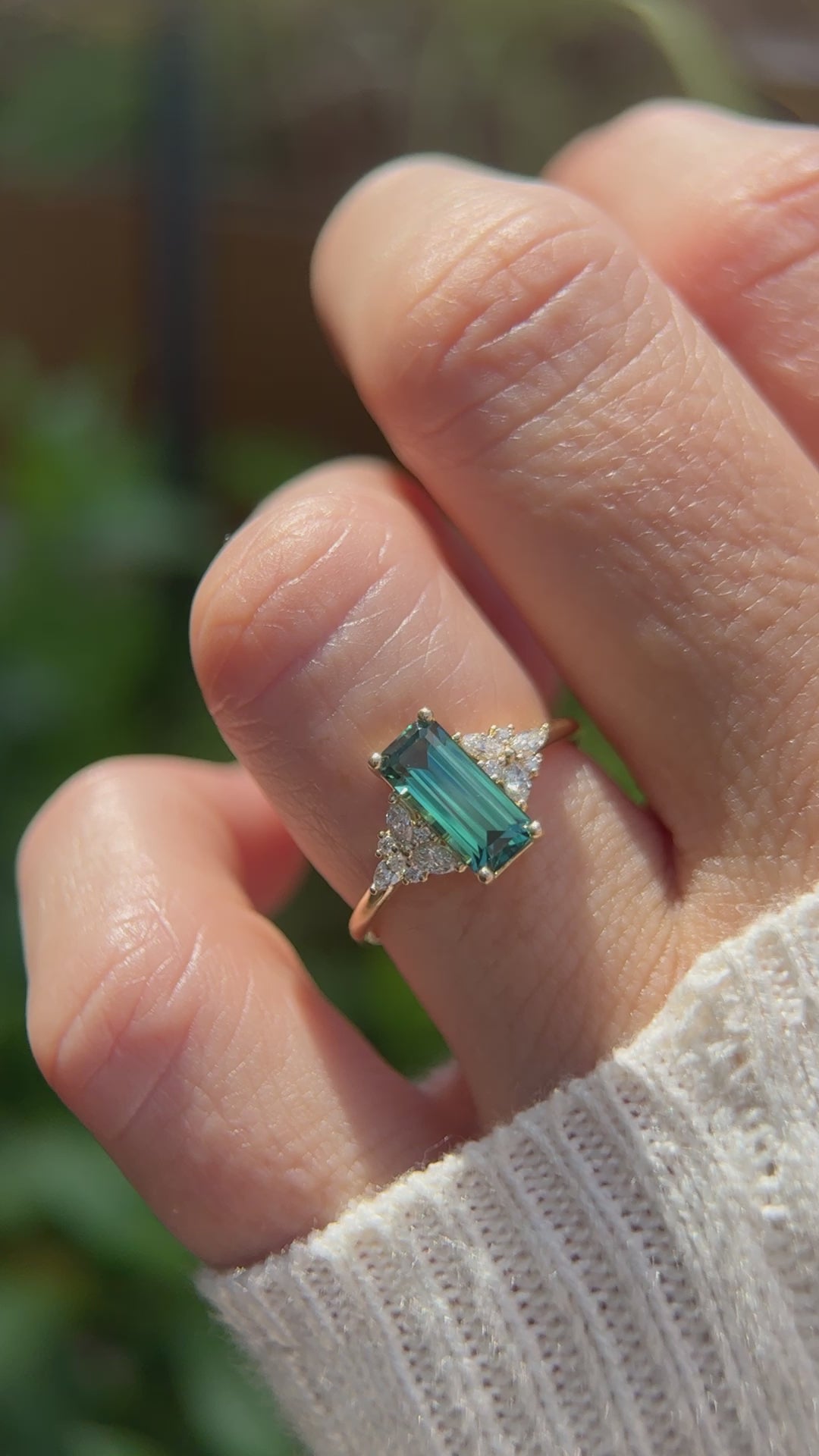 The Meadow Ring | 1.56 CT Emerald Cut Indicolite Tourmaline