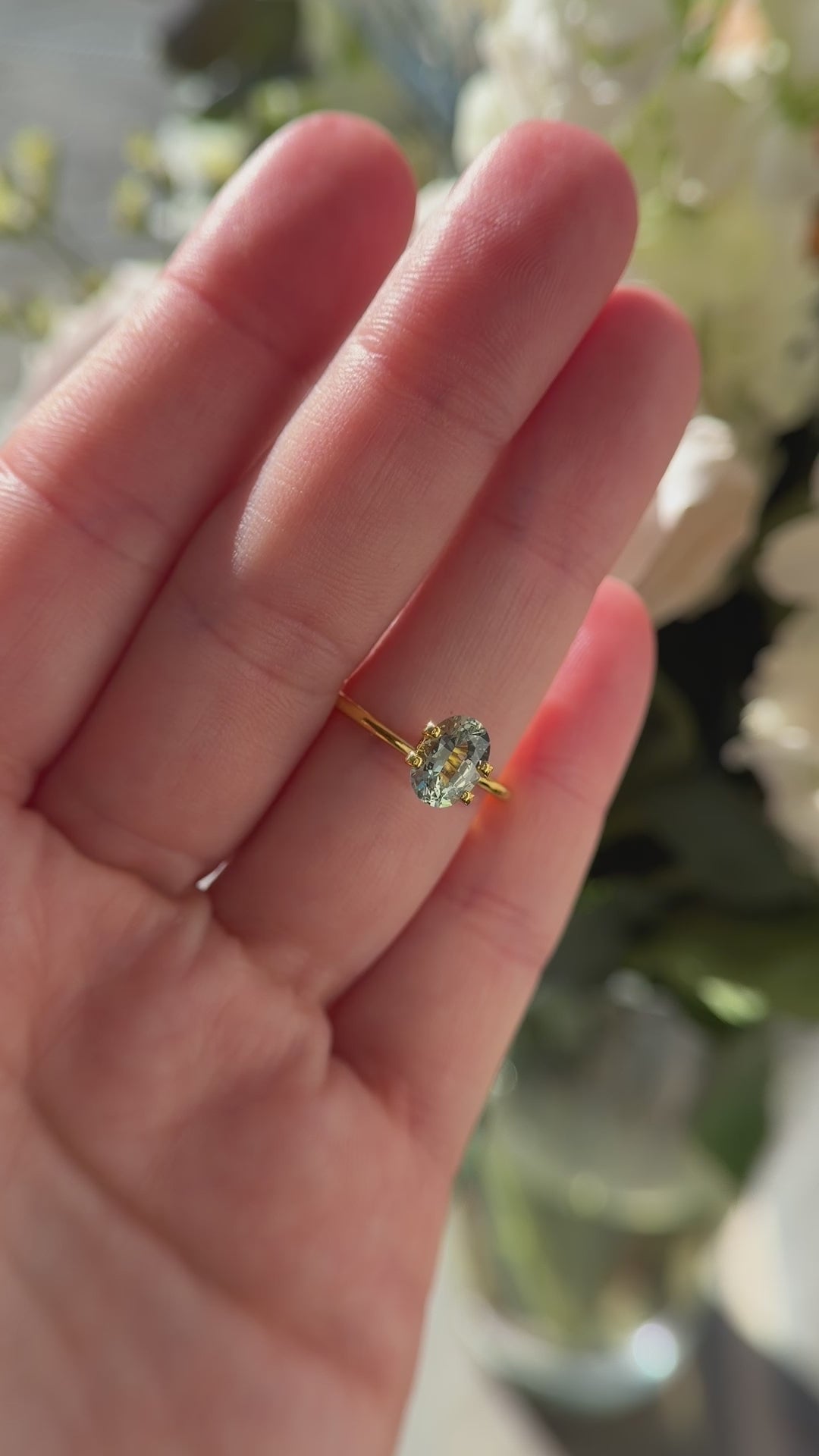 1.72 CT Oval Light Green Sapphire