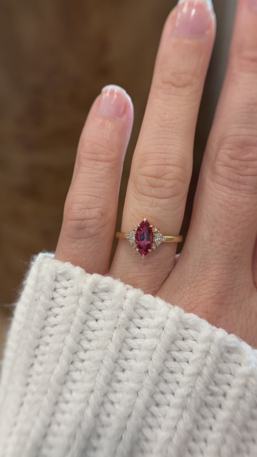The Maren Ring | 1.3 CT Marquise Red/Pink Spinel