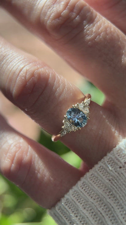 The Maeve Ring | 0.8 CT Oval Blue Sapphire