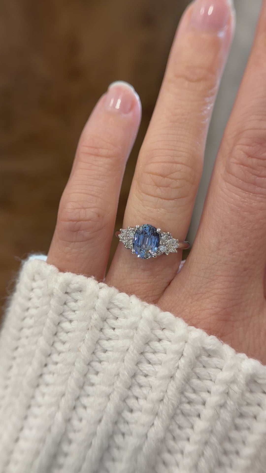 The Rosalie Ring | 2.13 CT Oval Blue Sapphire