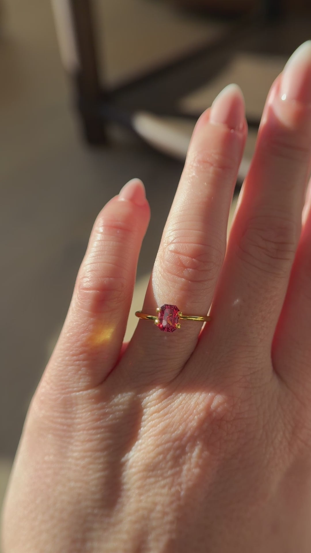 1.17 CT Radiant Cut Pink/Red Spinel