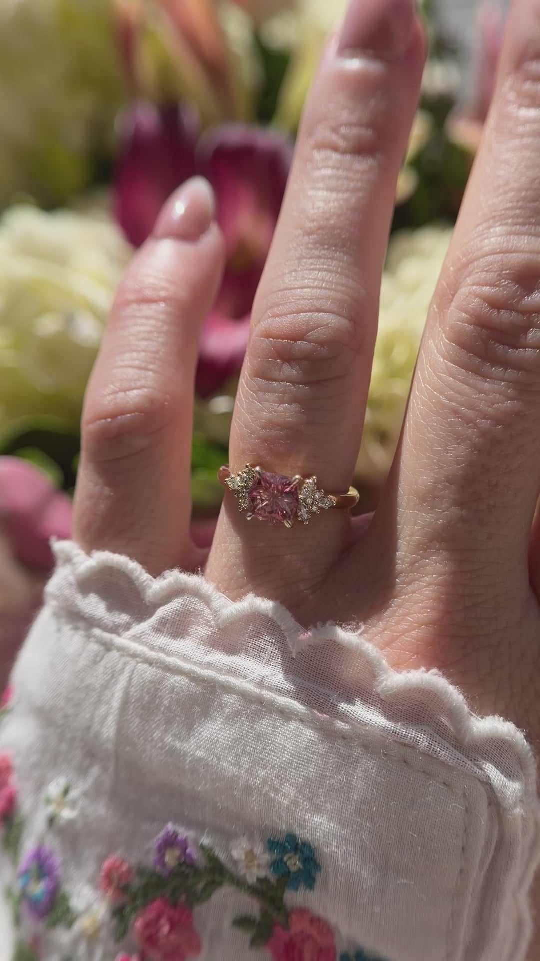 The Veraine Ring | 1.25 CT Fantasy Pink Tourmaline