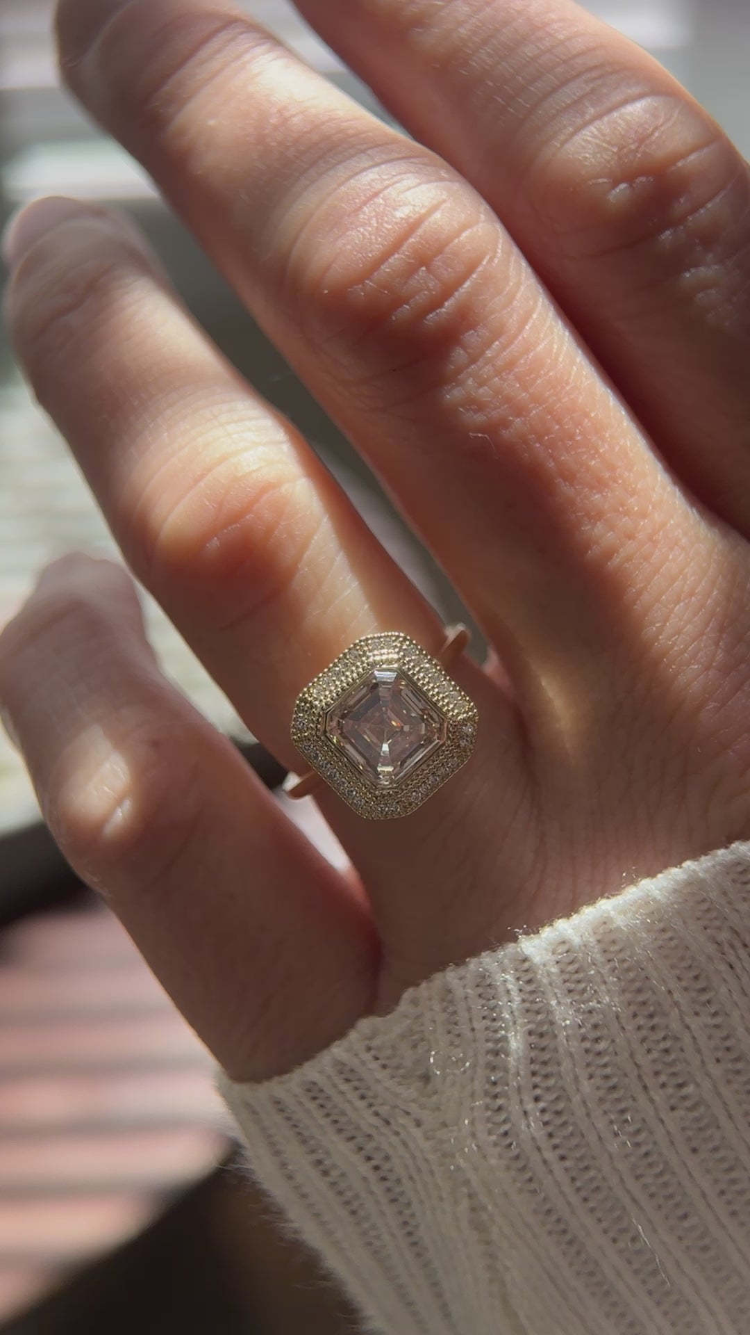 The Satine Ring | 2.3 CT Asscher Champagne Diamond