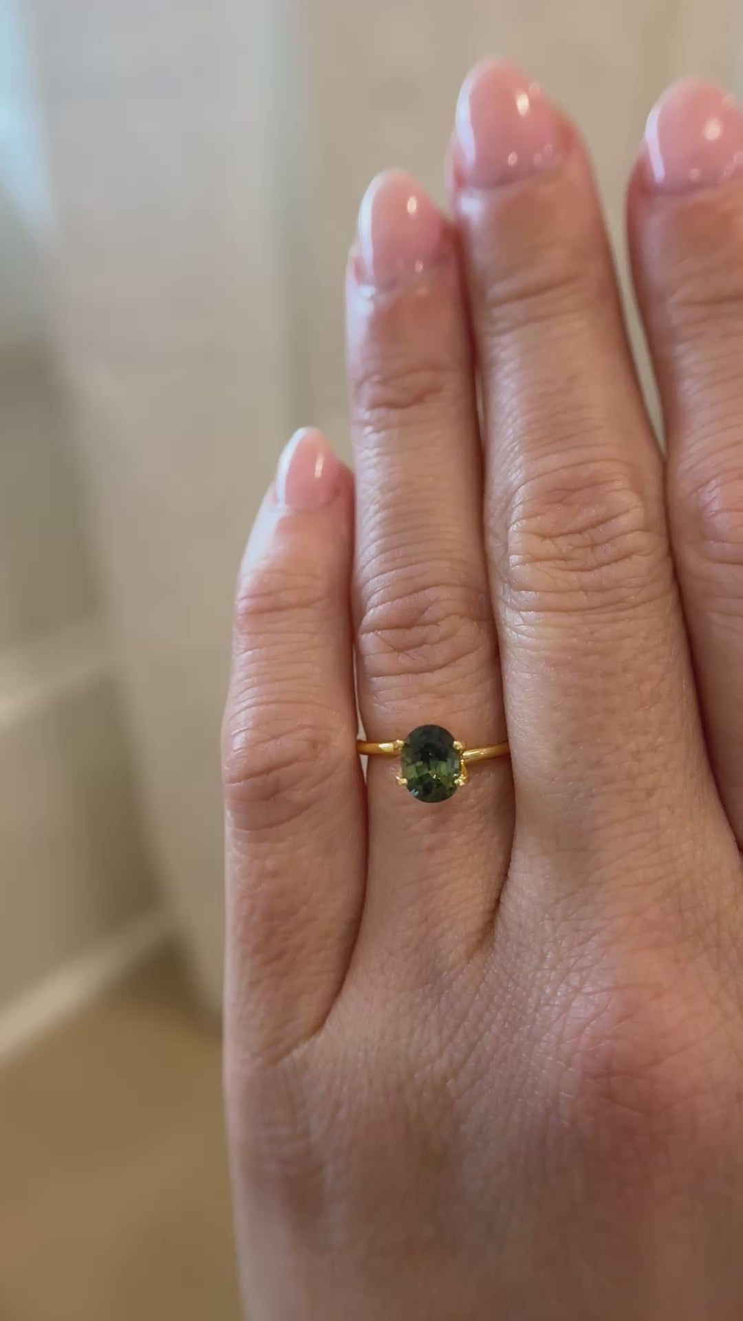 1.57 CT Oval Cut Green Sapphire