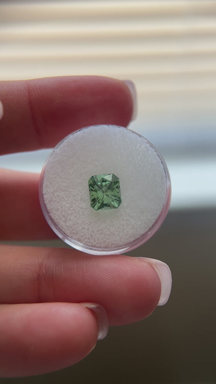 1.98 CT Square Radiant Mint Green Tourmaline