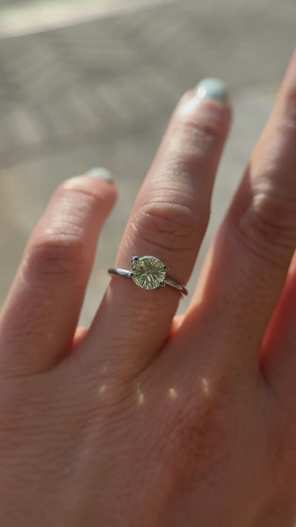 1.28 CT Round Starbrite™ Cut Green Montana Sapphire