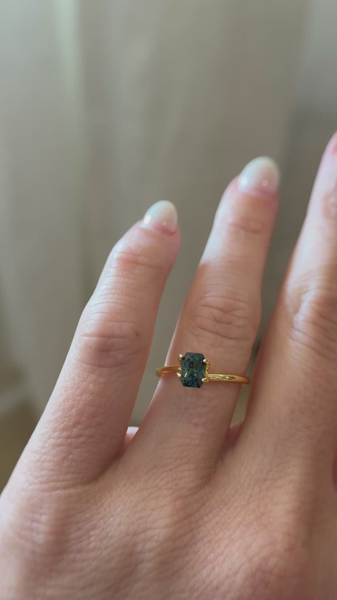 1.18 CT Radiant Cut Teal Sapphire