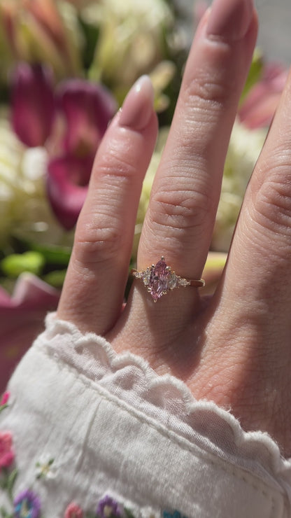 The Maeve Ring | 0.91 CT Marquise Baby Pink Sapphire