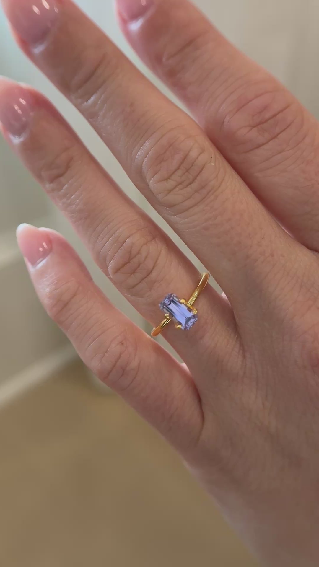 1.36 CT Emerald Cut Purple Sapphire