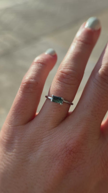 0.79 CT Rectangular Starbrite™ Cut Australian Teal Sapphire