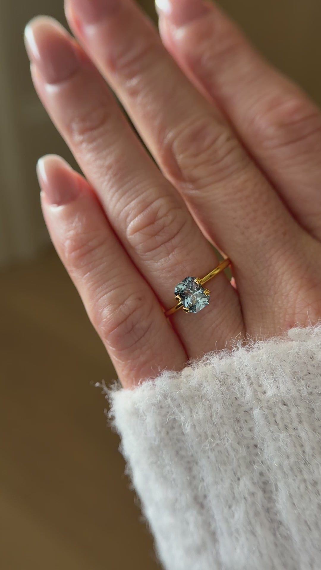 1.31 CT Radiant Cut Teal Sapphire