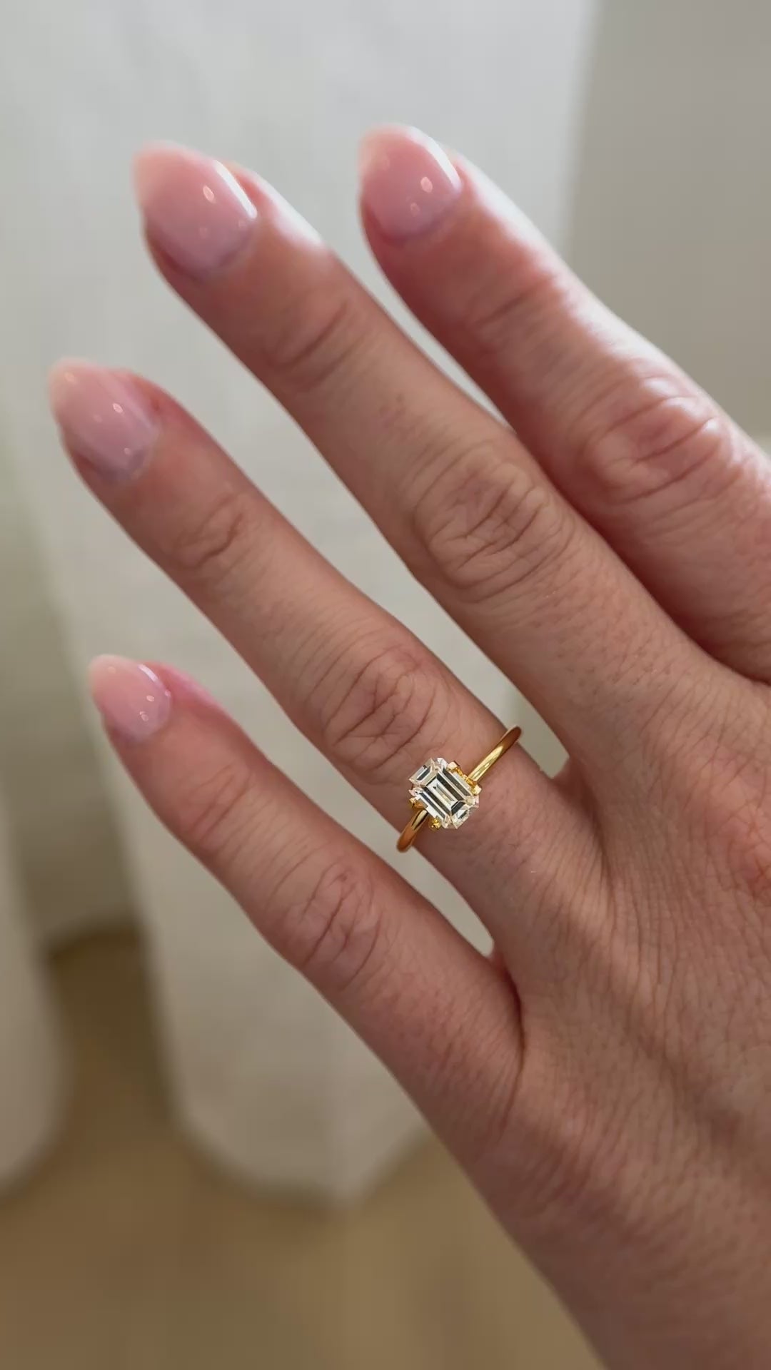 1.19 CT Emerald Cut Light Yellow Sapphire