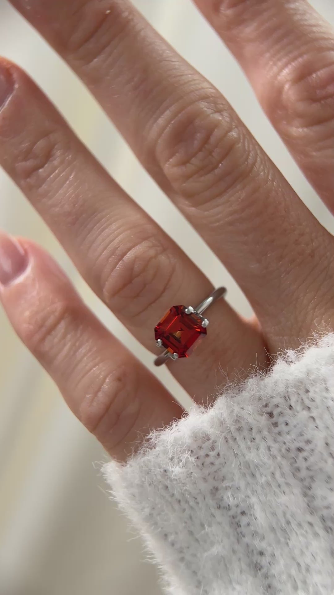 2.21 CT Asscher Cut Hessonite Garnet
