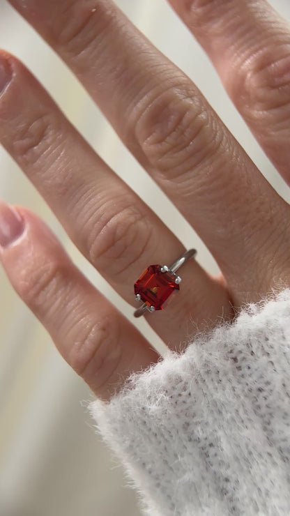 2.21 CT Asscher Cut Hessonite Garnet