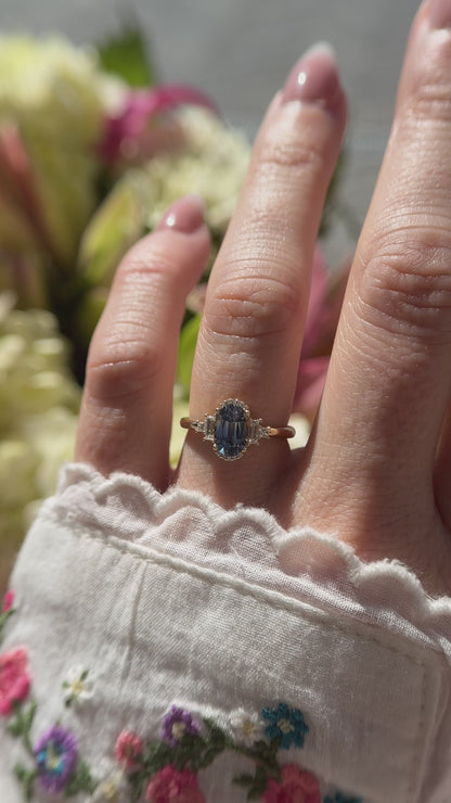 The Sura Ring | 1.31 CT Oval Blue Sapphire