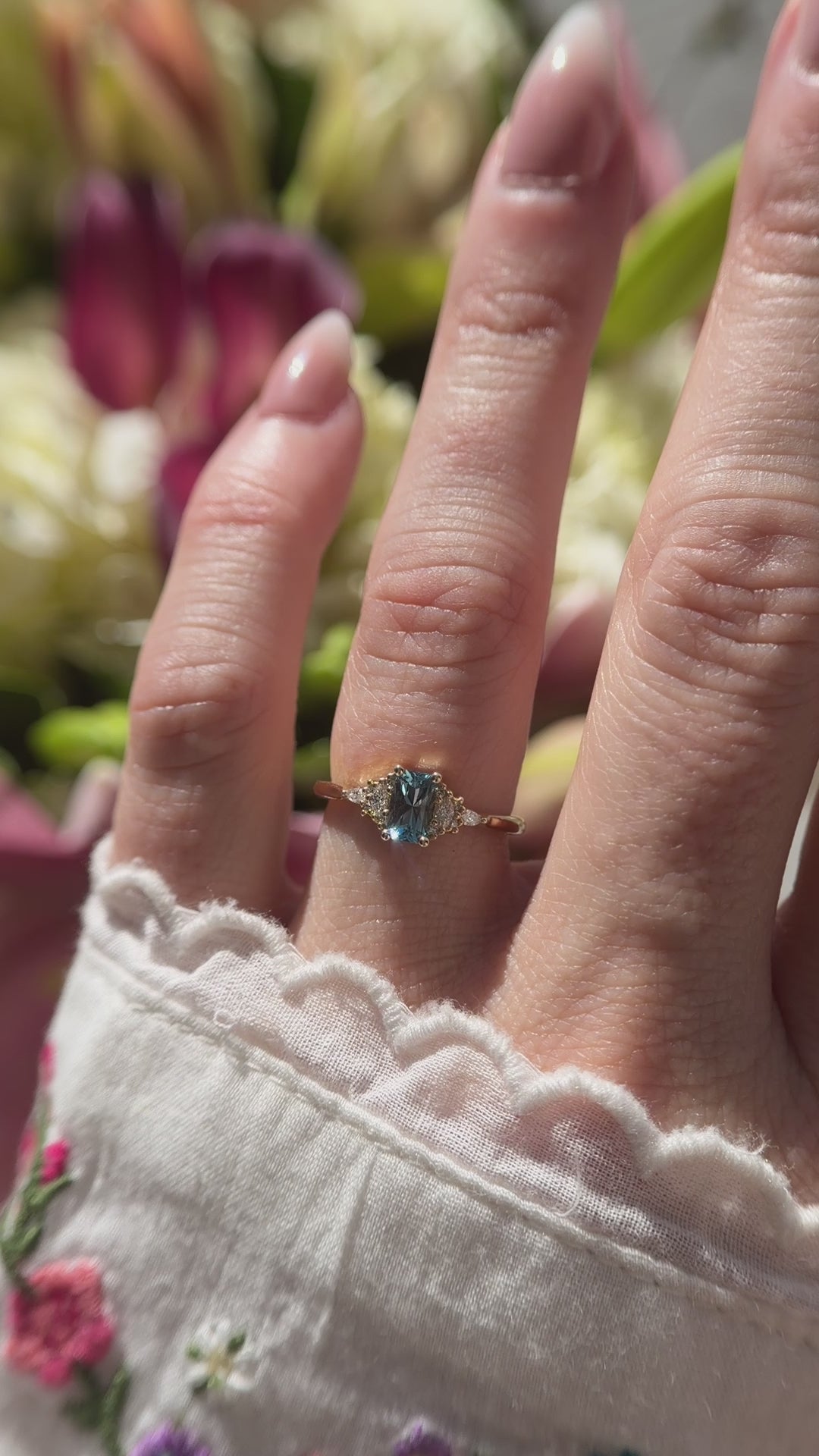 The Mini Maeve Ring | 0.42 CT Radiant Aquamarine