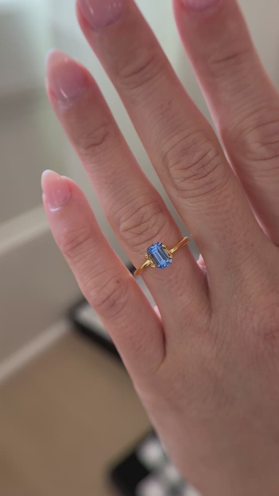 1.27 CT Emerald Cut Blue Sapphire