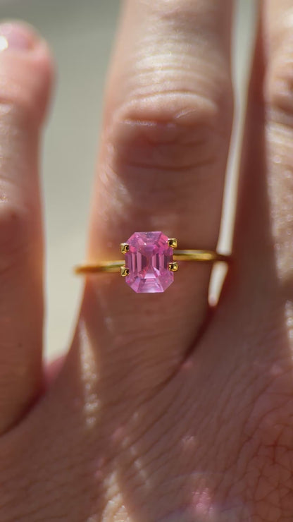 1.73 CT Emerald Cut Pink Sapphire