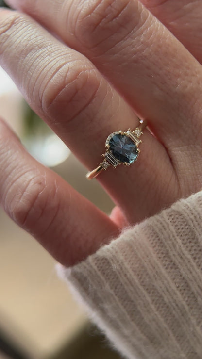 The Sura 1 CT Oval Blue Sapphire Ring