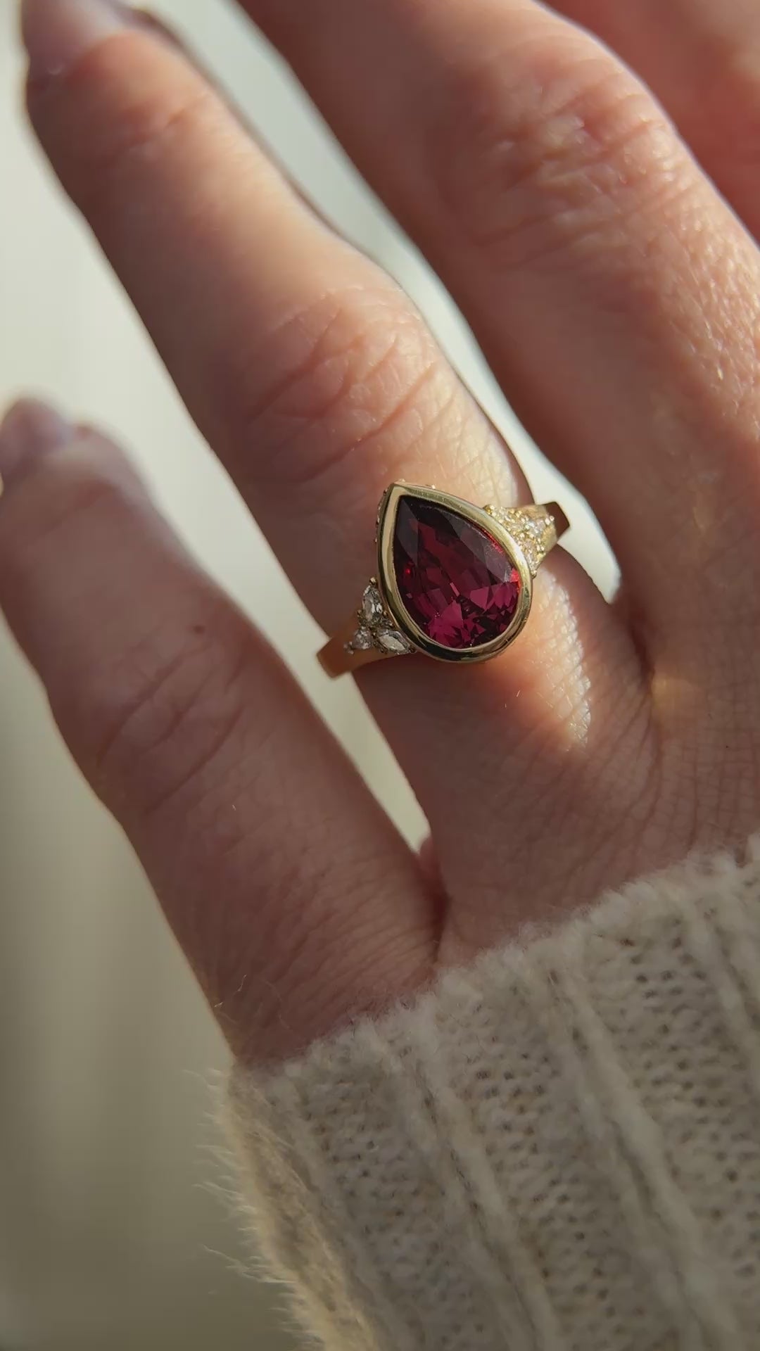 The Daylight Ring | 2.51 Pear Cut Red Spinel