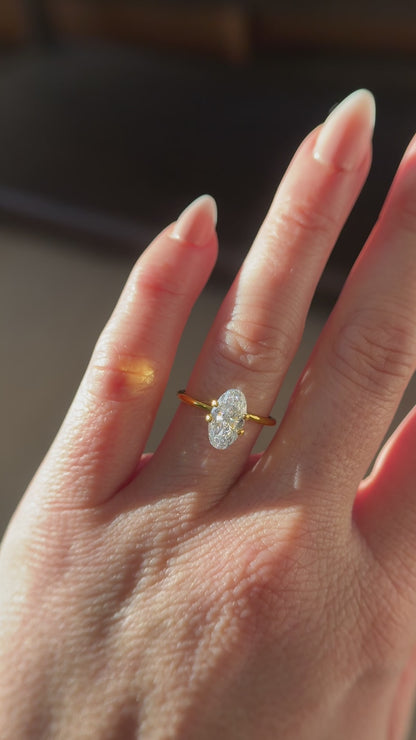 1.85 CT Lab Created Elongated Oval Diamond