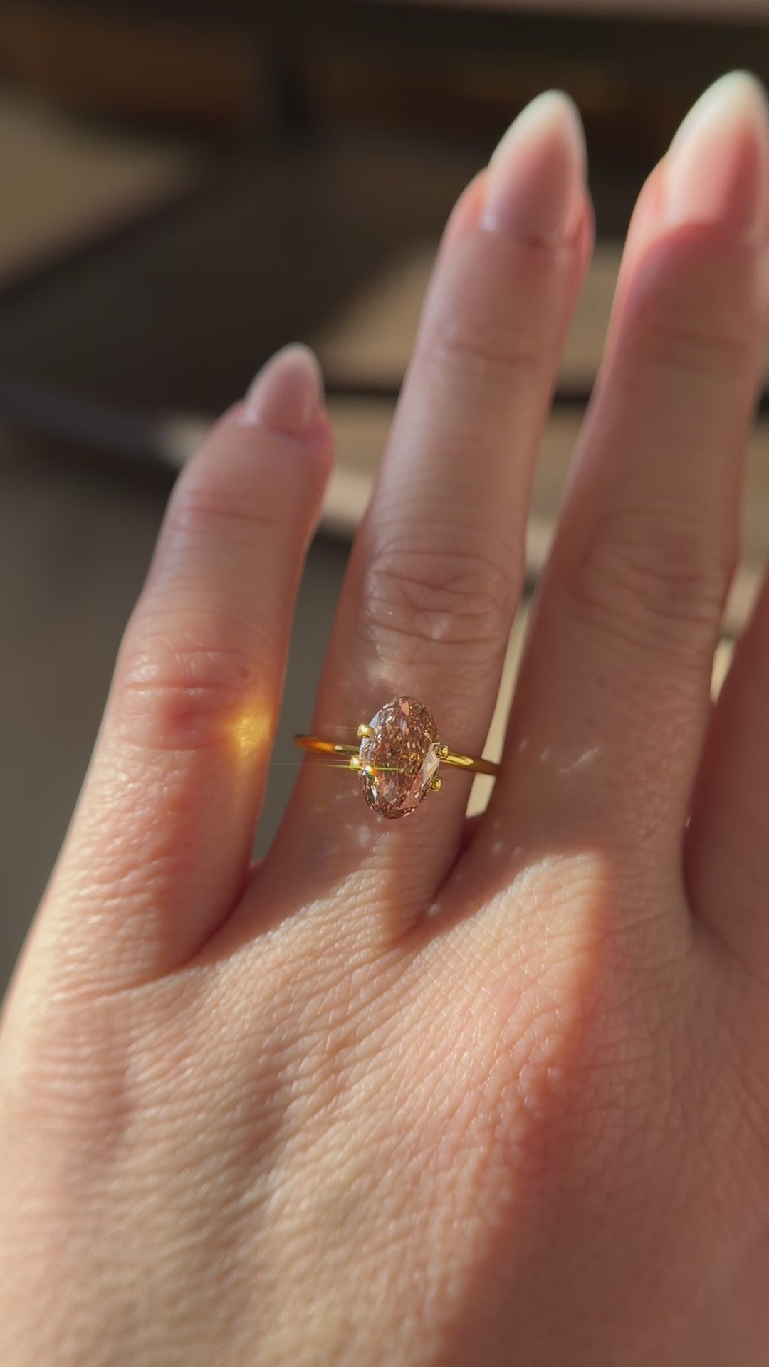 2.53 CT Lab Created Oval Cut Brown Diamond