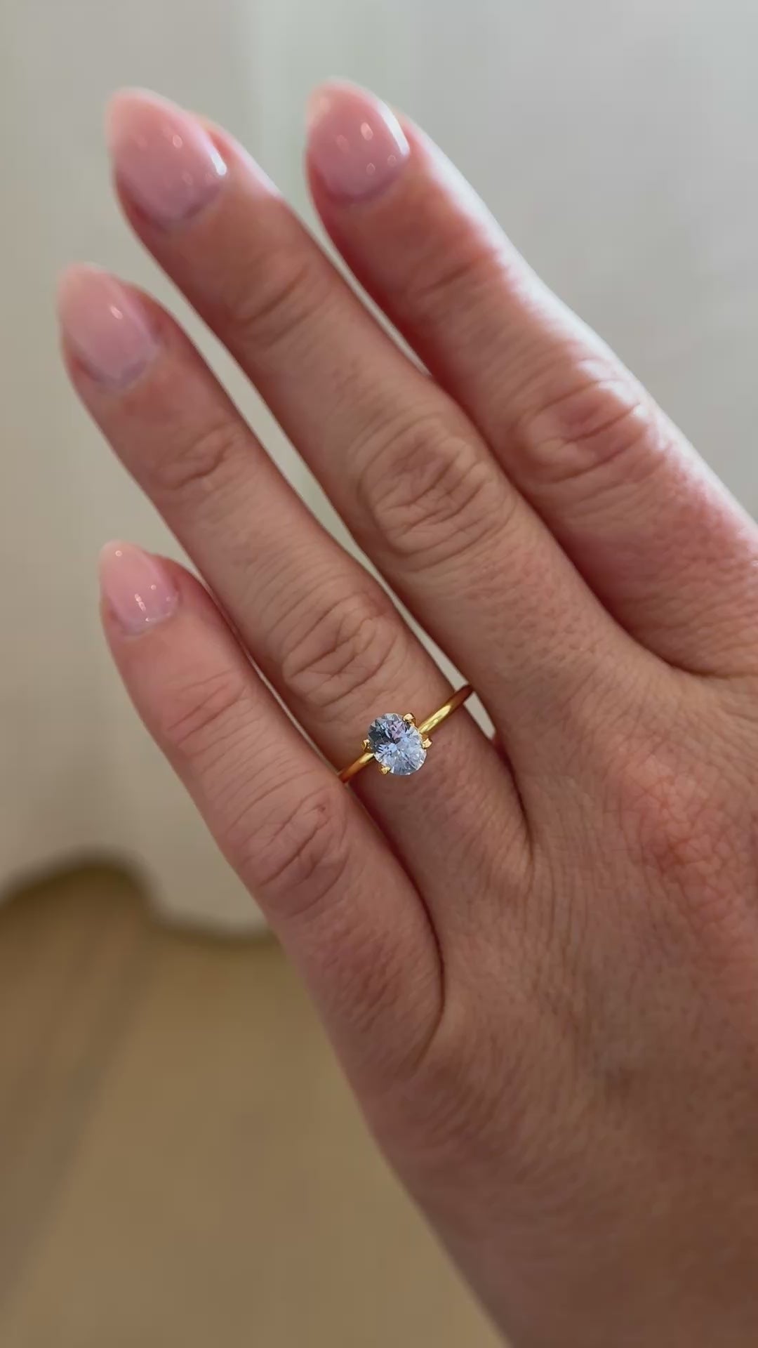 1.37 CT Oval Cut Light Blue Sapphire