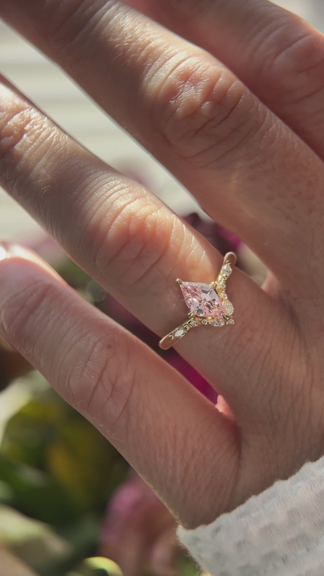 The Aurora Ring | 1.11 CT Kite Pink Sapphire