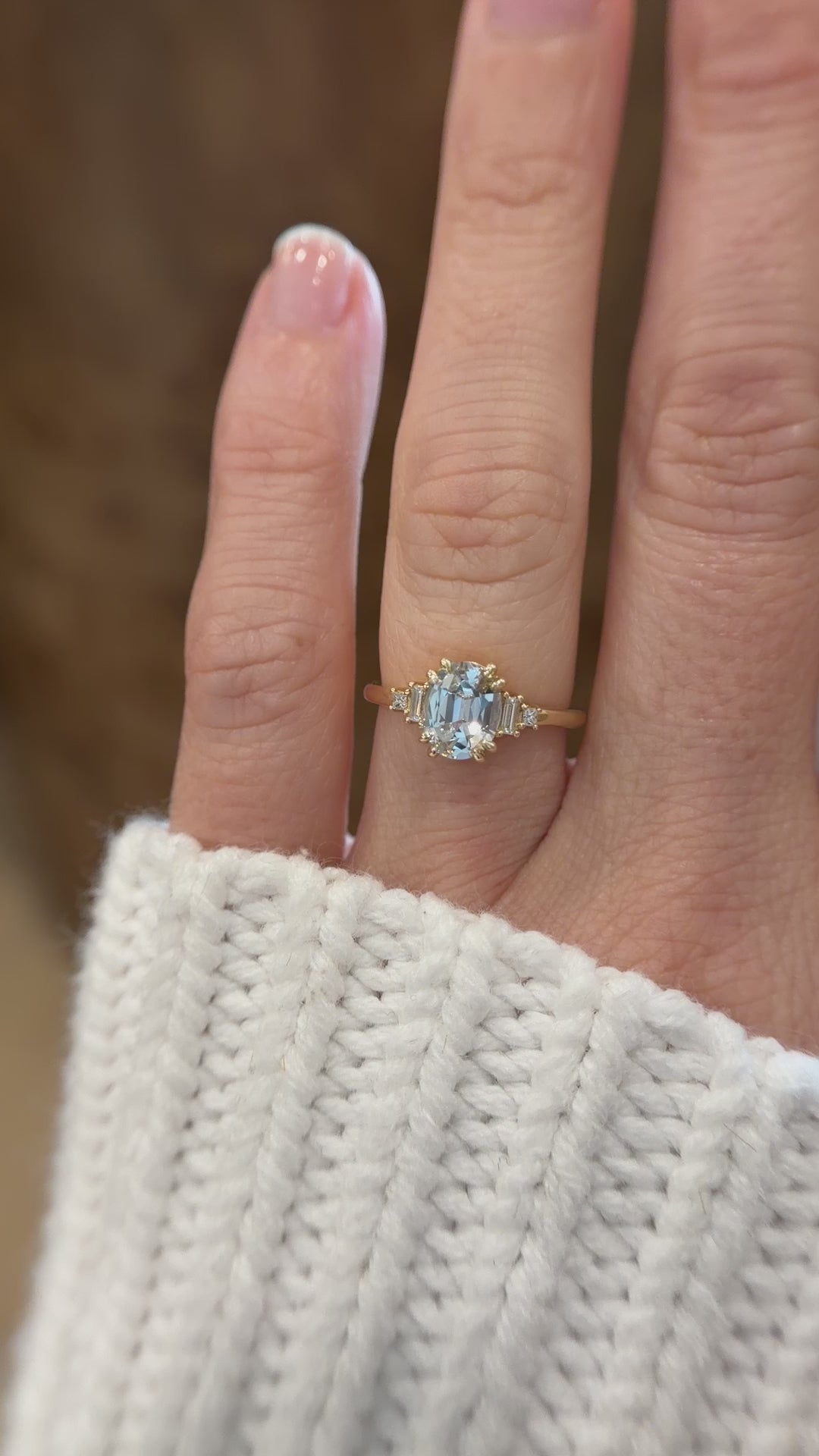 The Mira Ring | 1.69 CT Oval Silvery Blue Sapphire