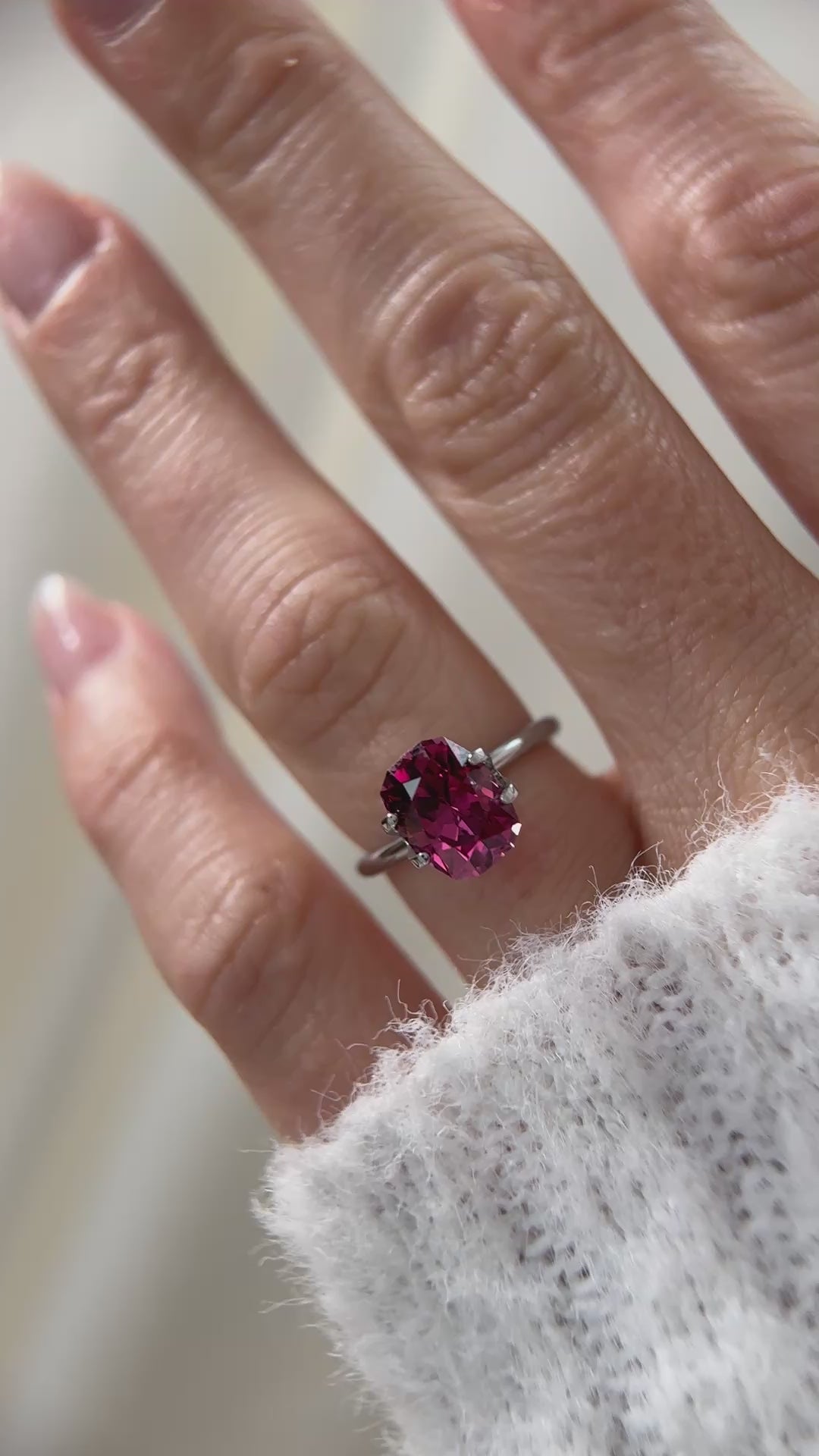 3.88 CT Oval Cut Red/Pink Garnet