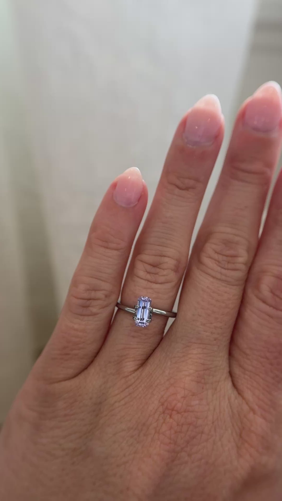1.28 CT Emerald Cut Purple Sapphire